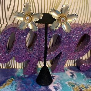 Vintage Gold and Silver Flower Earrings